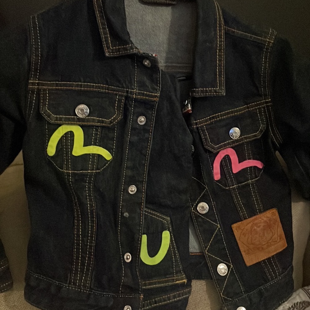Kids evisu jean suit fits 4-5 years old wore once